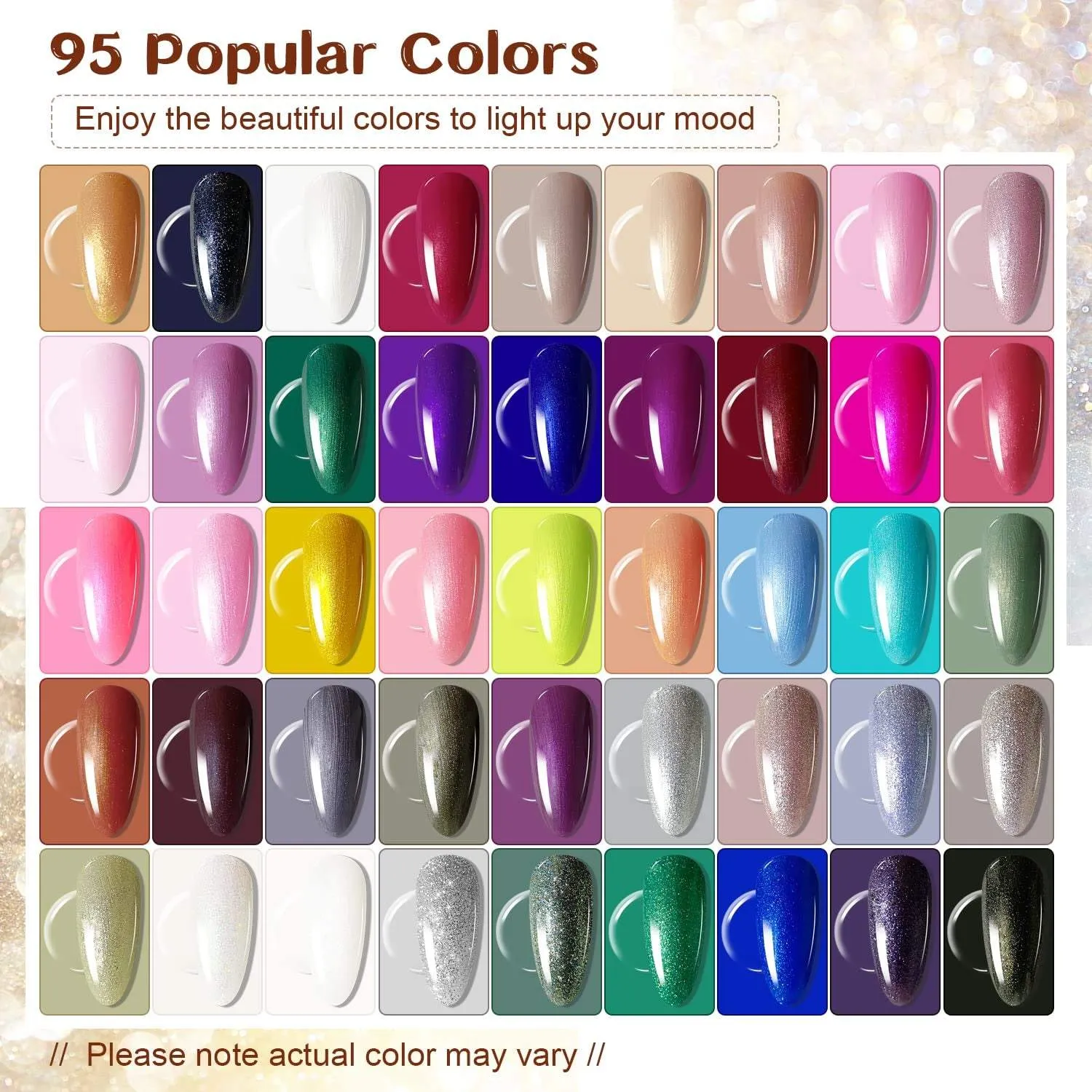 100 Pieces Matte Gel Nail Polish Multi-Color