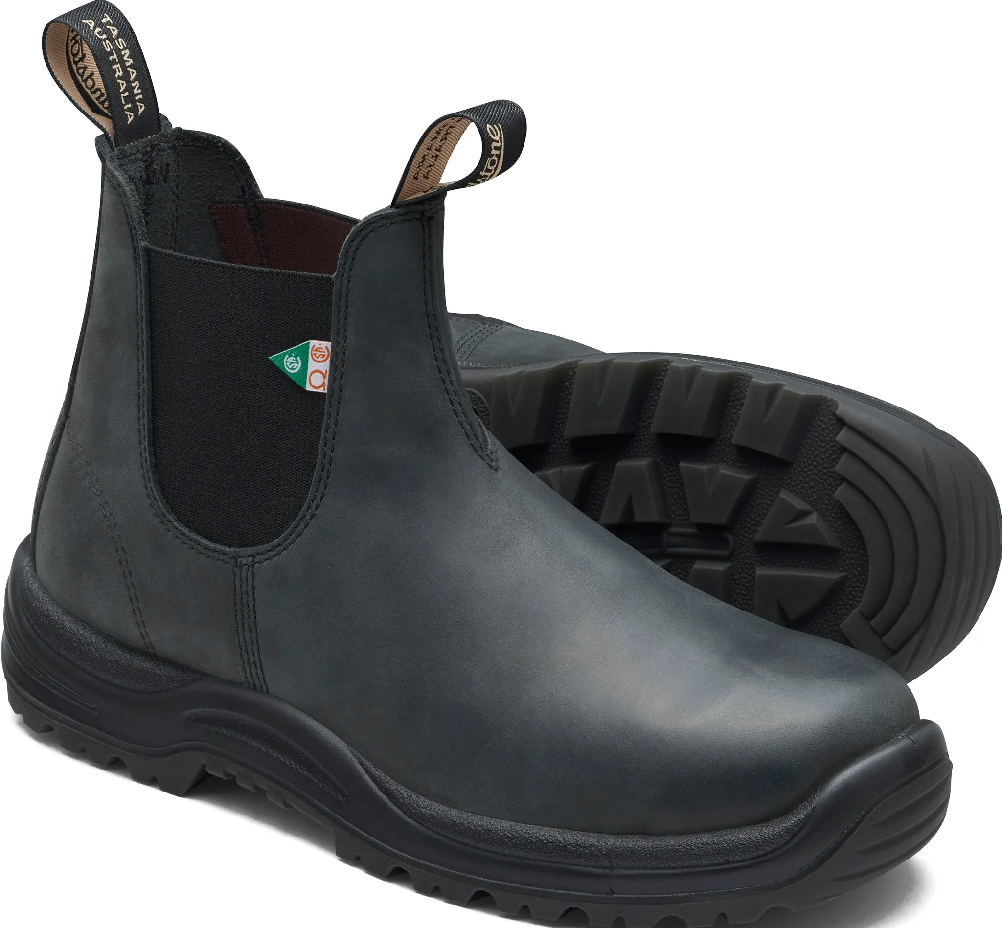 181 - Work & Safety Waxy Rustic Black Boots - Unisex|-|181 - Bottes Travail et Sécurité noir rustique cireux - Unisexe