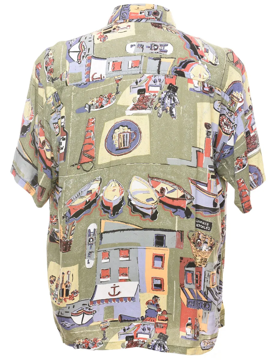 1990s Novelty Print  Shirt - M