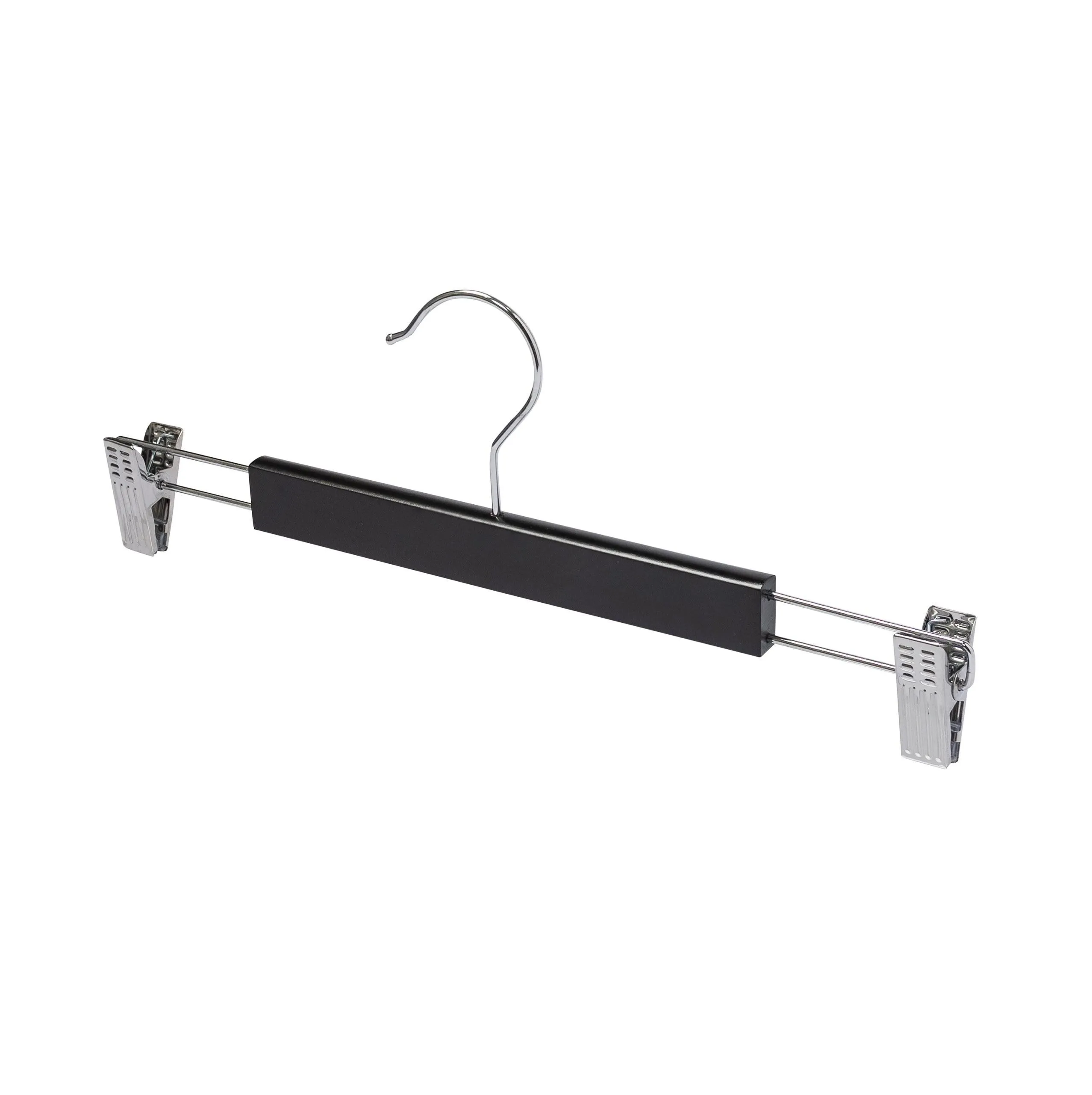 35.5cm Black Wooden Pant Hanger With Clips 12mm thick Sold in Bundle of 10/20/50/100