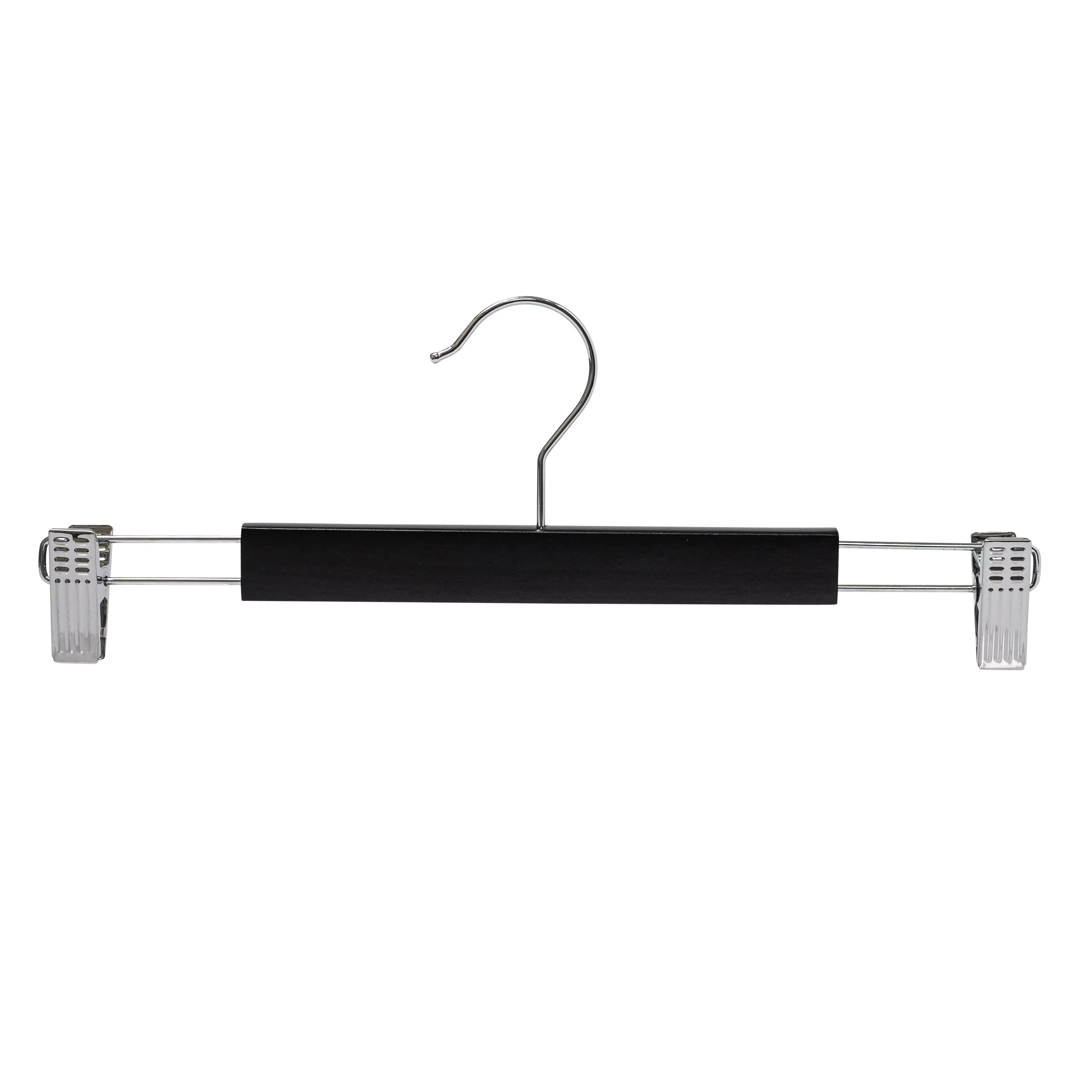 35.5cm Black Wooden Pant Hanger With Clips 12mm thick Sold in Bundle of 10/20/50/100