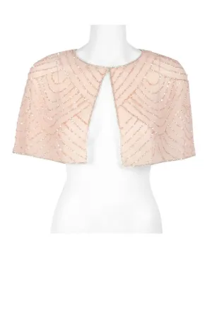 Adrianna Papell Elegant Embellished Mesh Crew Neck Jacket