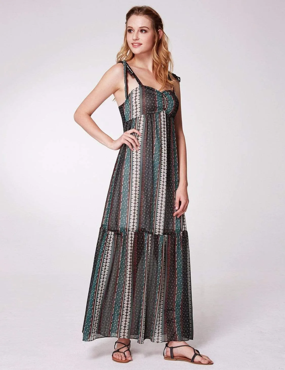 Alisa Pan Sleeveless Boho Printed Maxi Dress