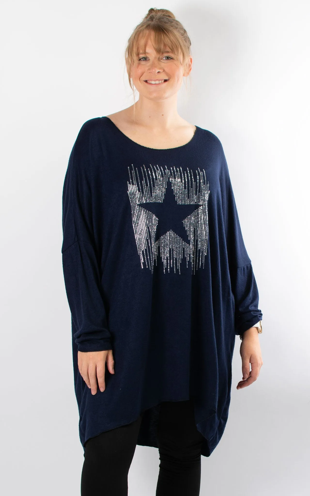 Amy Soft Knit Top | Star | Navy