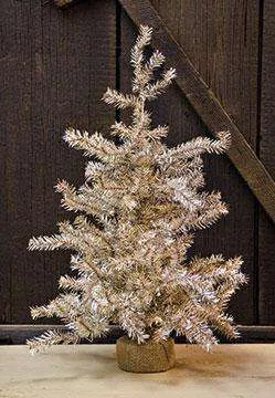 Antique Silver Pine Tree -24"