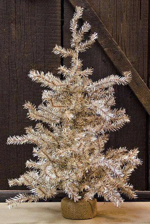 Antique Silver Pine Tree -24"