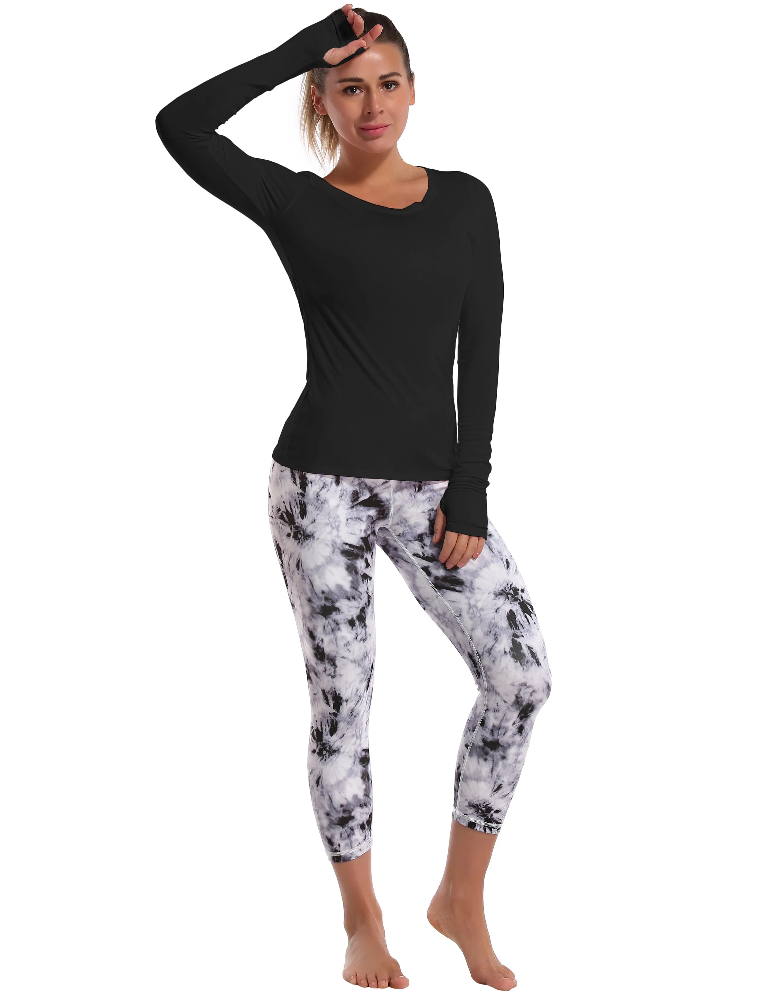 Athlete Long Sleeve Tops black_yogastudio