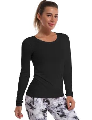 Athlete Long Sleeve Tops black_yogastudio