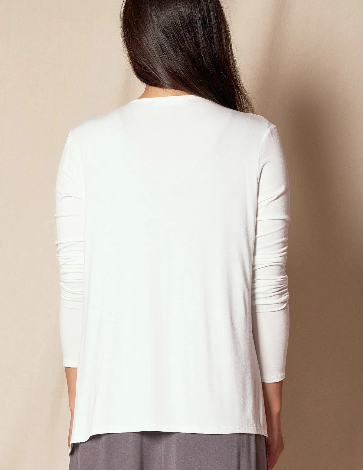 Bamboo Open Front Jacket - Soft White