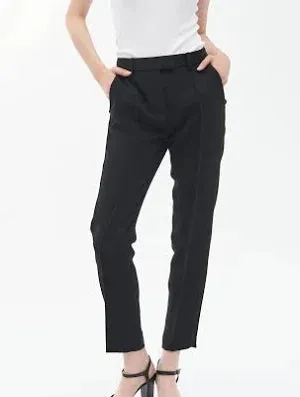 Black Wool Gabardine Roxy Trouser