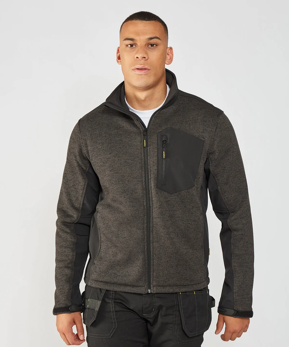 Brady zip-through knitted fleece | Black