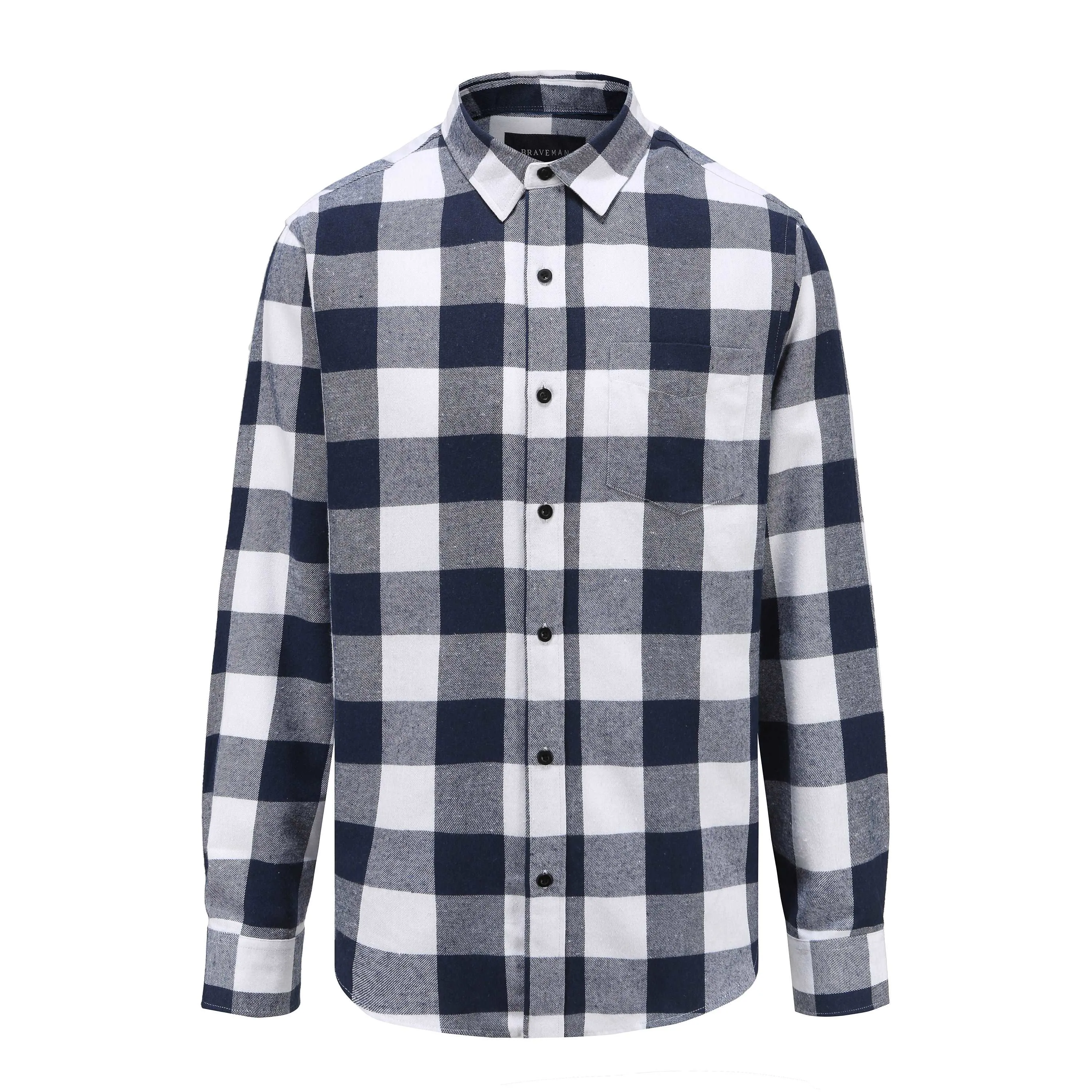 Braveman Men's Buffalo Plaid Button Down Classic Fit Flannel Shirt