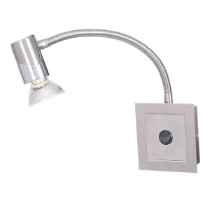 Bright Star Lighting WB021 SATIN and Polished Chrome Wall Fitting with Switch and Flexible Arm