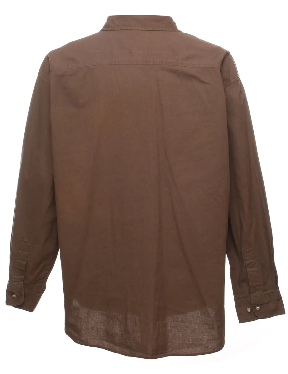 Brown Classic Long Sleeve Shirt - XL