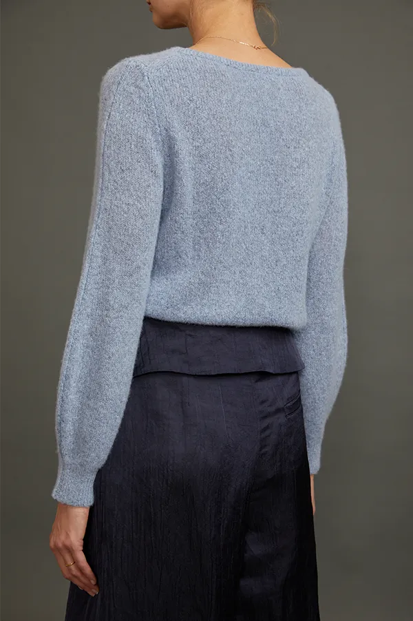 Cashmere Crewneck Sweater in Atlantic Blue