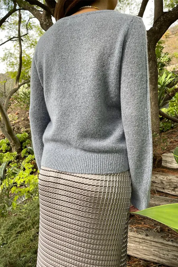 Cashmere Crewneck Sweater in Atlantic Blue