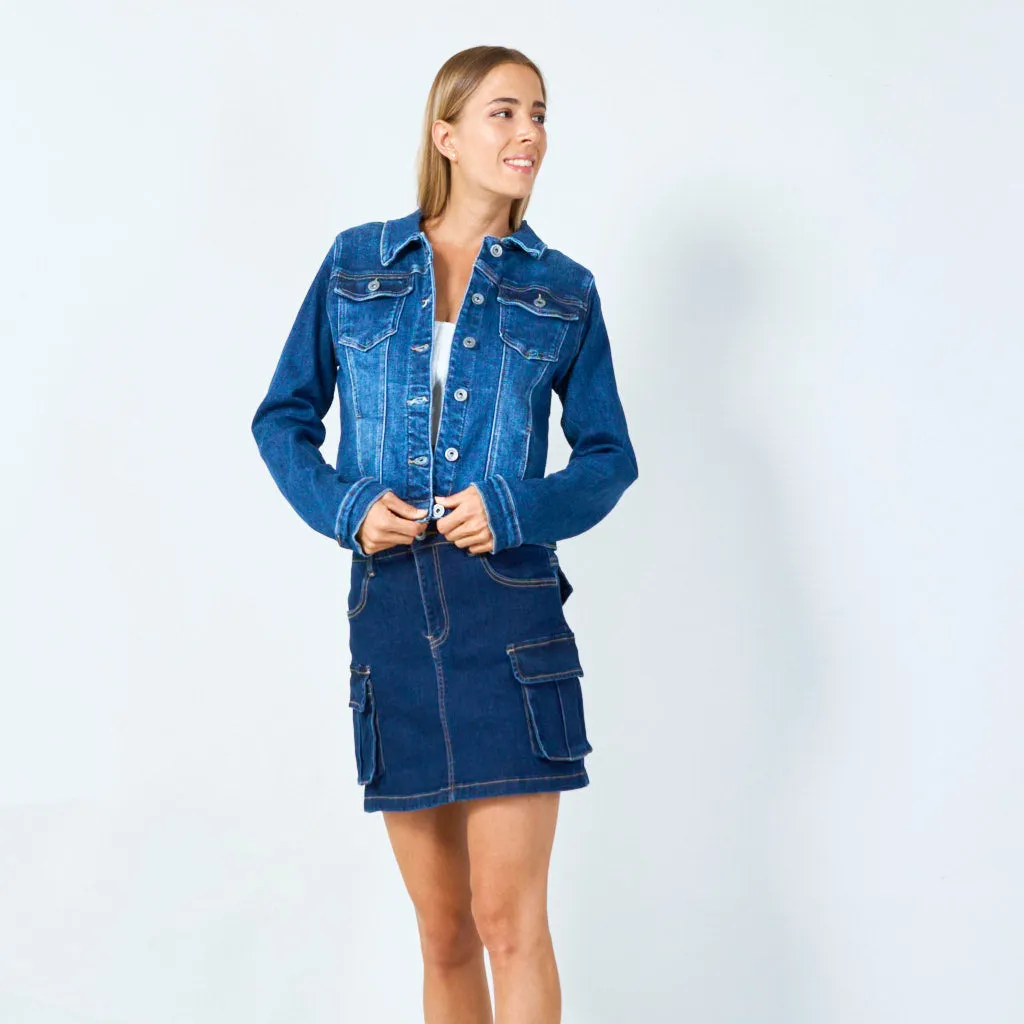 Classic button-down denim jacket wholesale