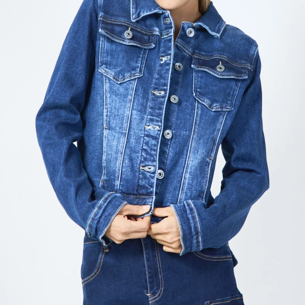 Classic button-down denim jacket wholesale