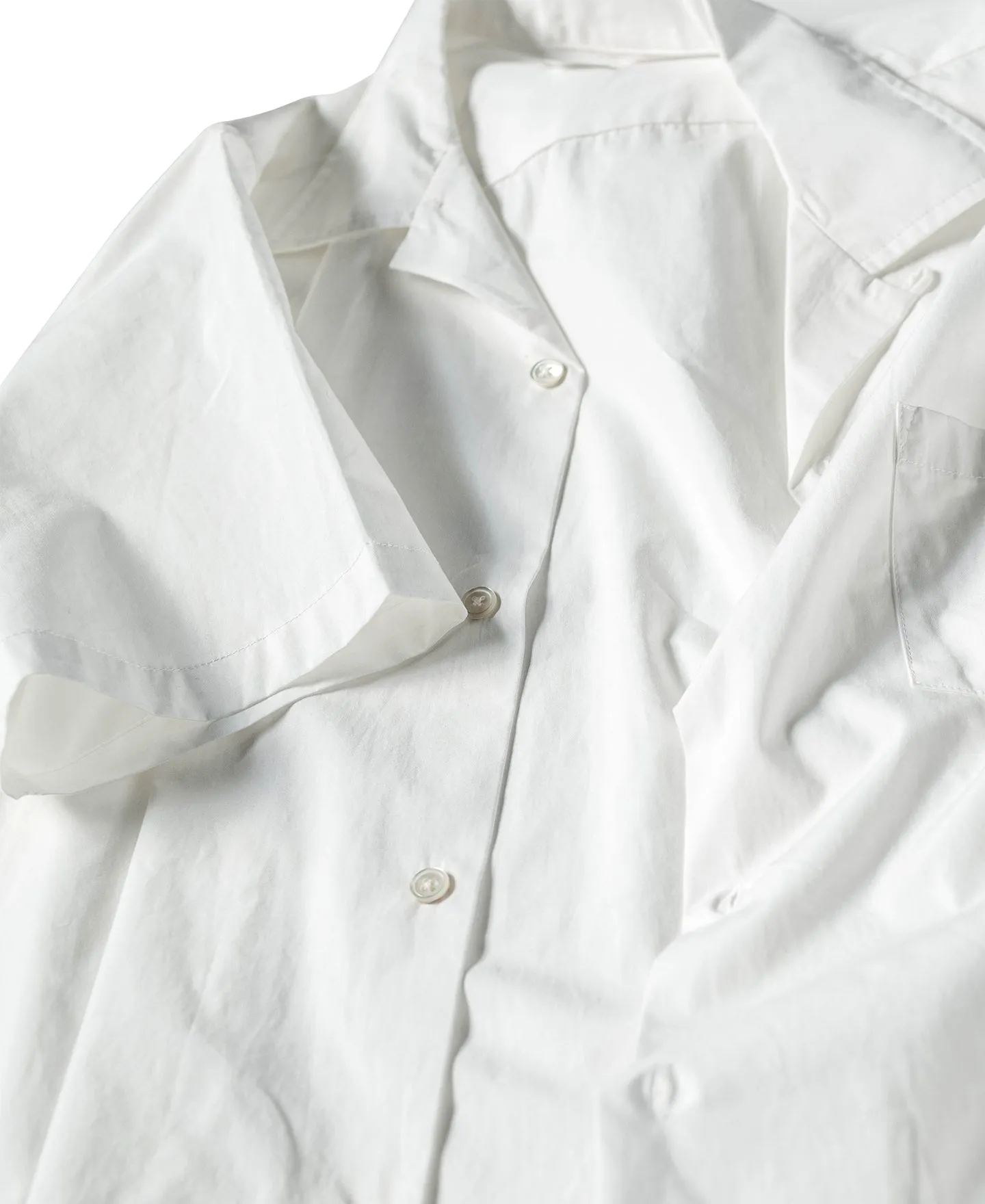 Classic Panama Open Collar Shirt - Ivory White