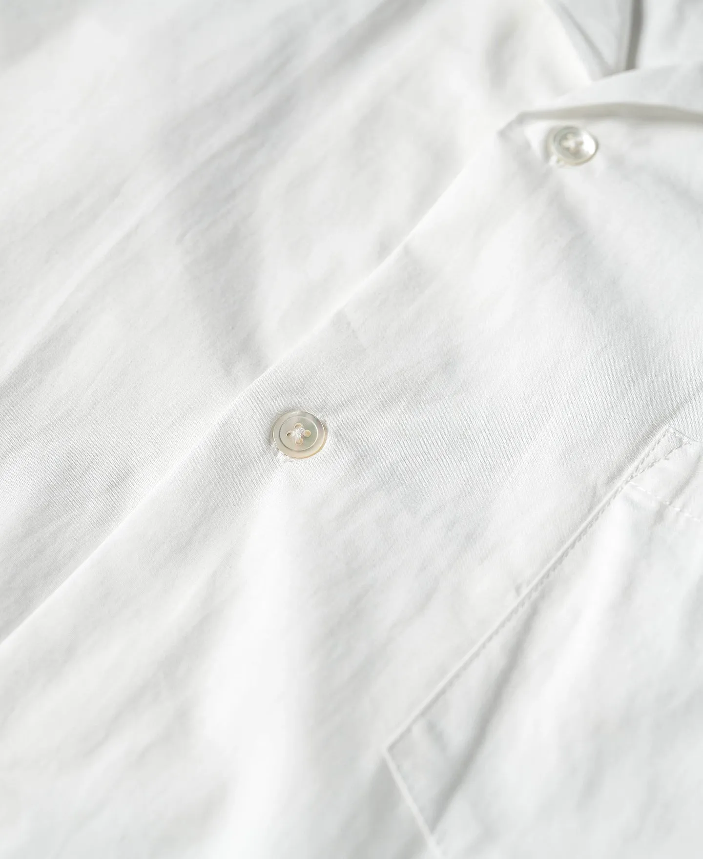 Classic Panama Open Collar Shirt - Ivory White