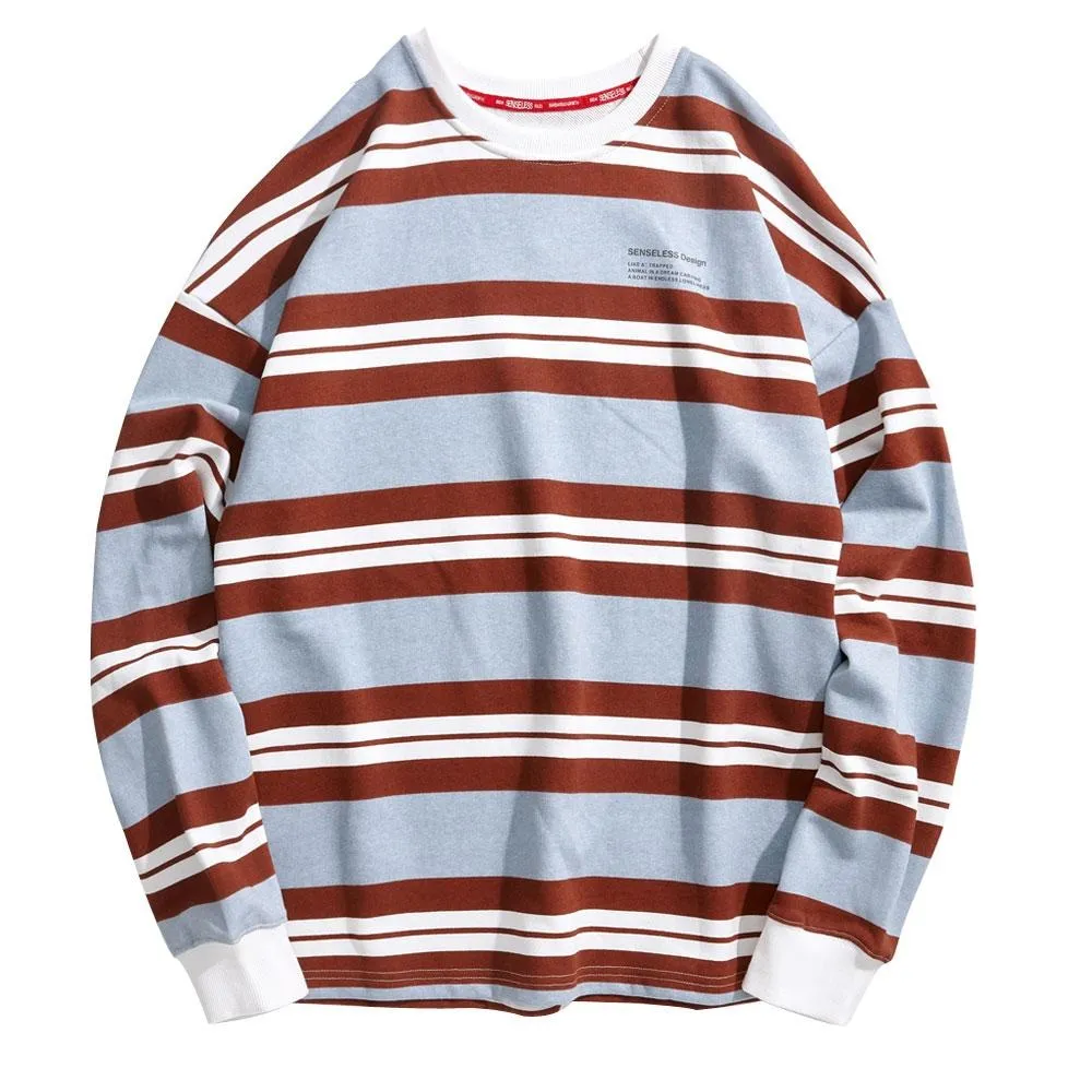 Color Block Striped Sweatshirts