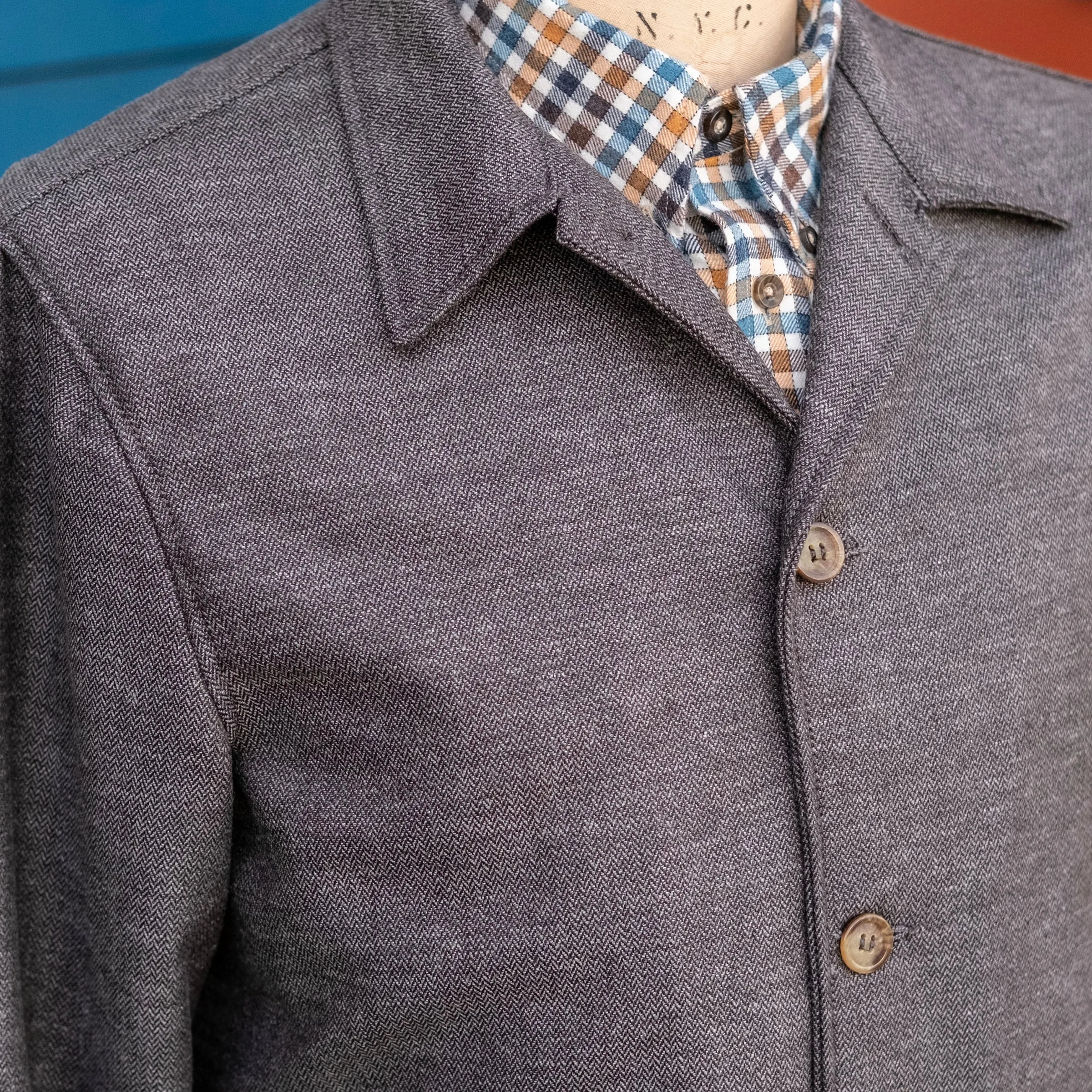 Corso Jacket DiPray Pewter Herringbone Tweed