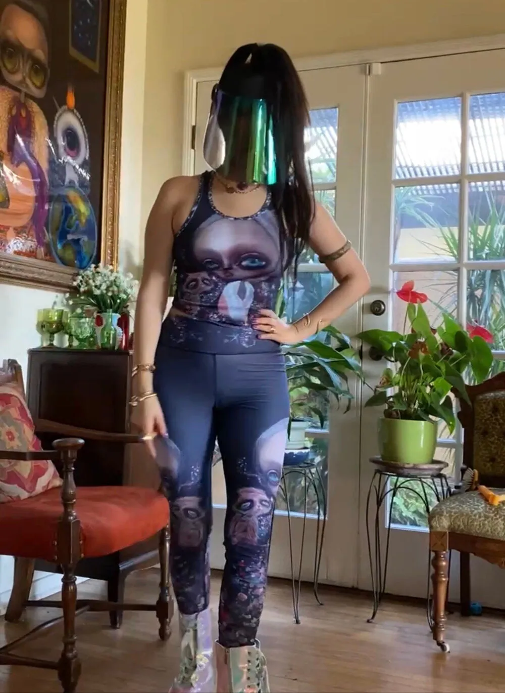 Cosmic Cat Leggings Straight Leg