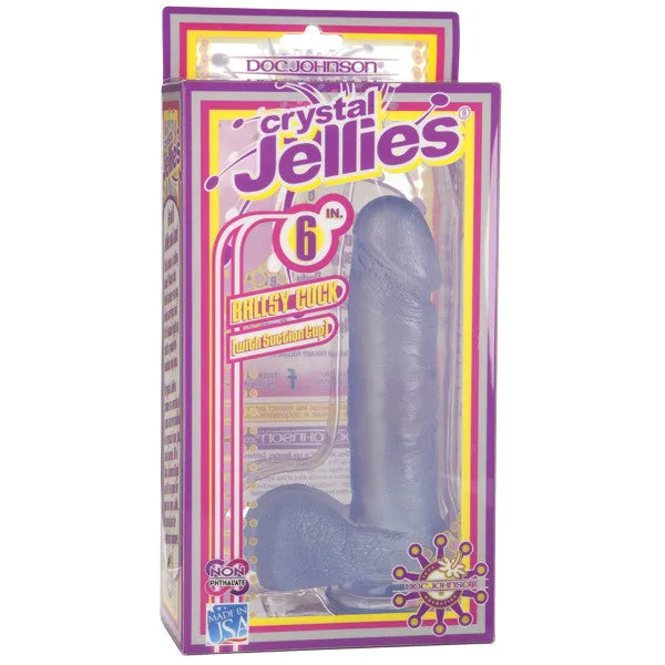 CRYSTAL JELLIES 6" BALLSY COCK WITH SUCTION CUP