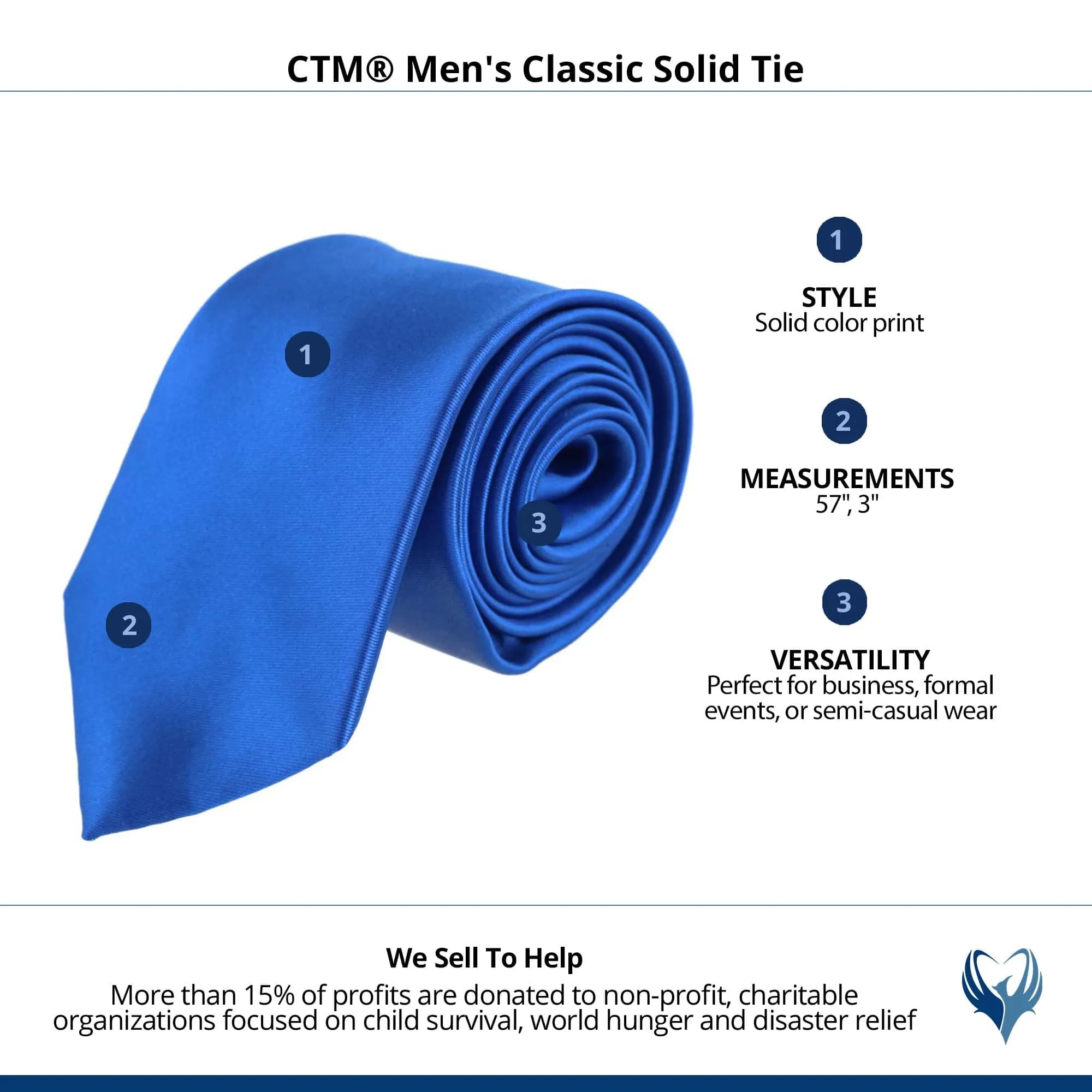 CTM® Men's Classic Solid Tie