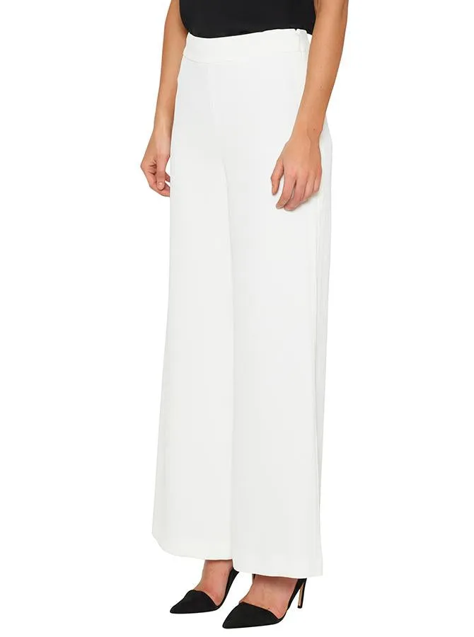 Day To Night High Waisted Wide Leg Pant- White