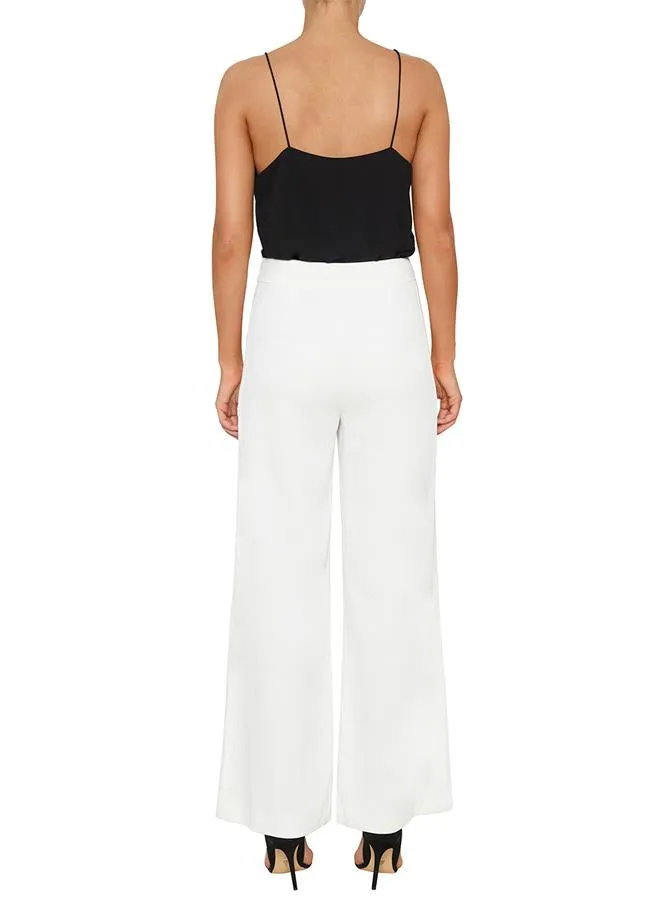 Day To Night High Waisted Wide Leg Pant- White