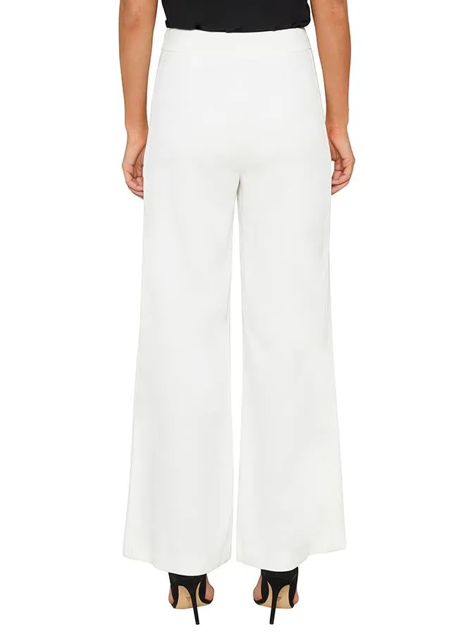 Day To Night High Waisted Wide Leg Pant- White