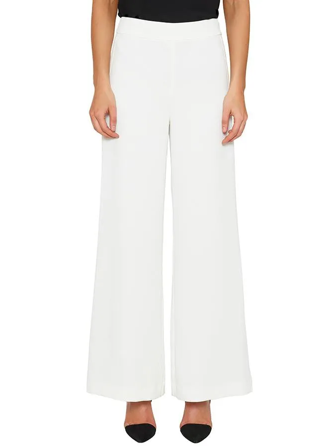 Day To Night High Waisted Wide Leg Pant- White