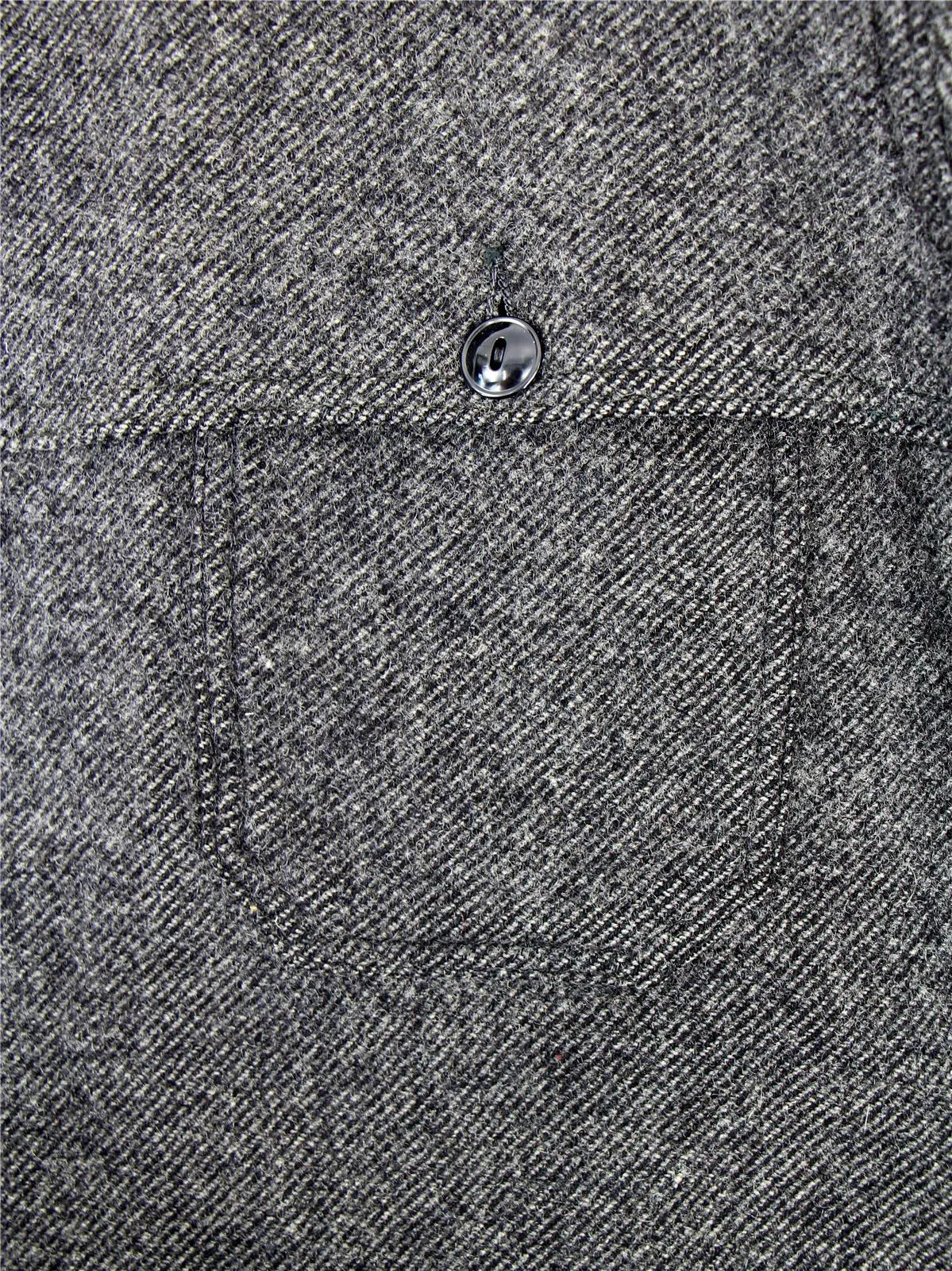 Eddie Bauer Grey Herringbone Wool Shirt Jacket