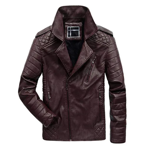 Elegant Cool Biker Thick Leather Jacket