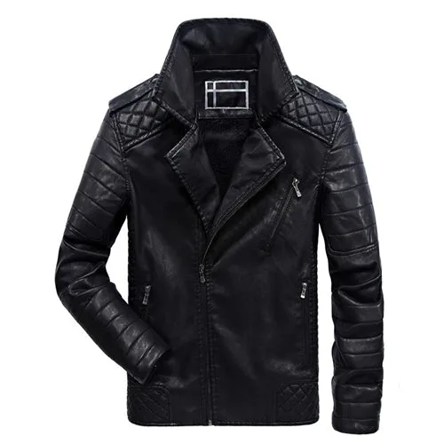 Elegant Cool Biker Thick Leather Jacket