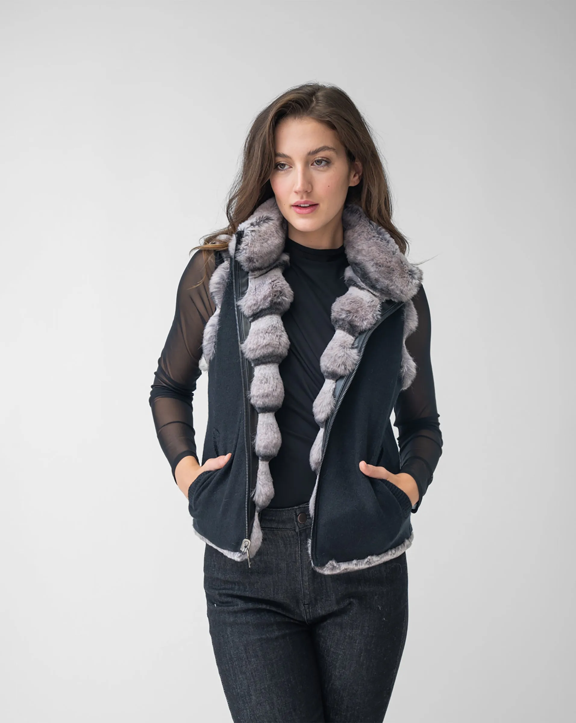 Faux Chinchilla Vest