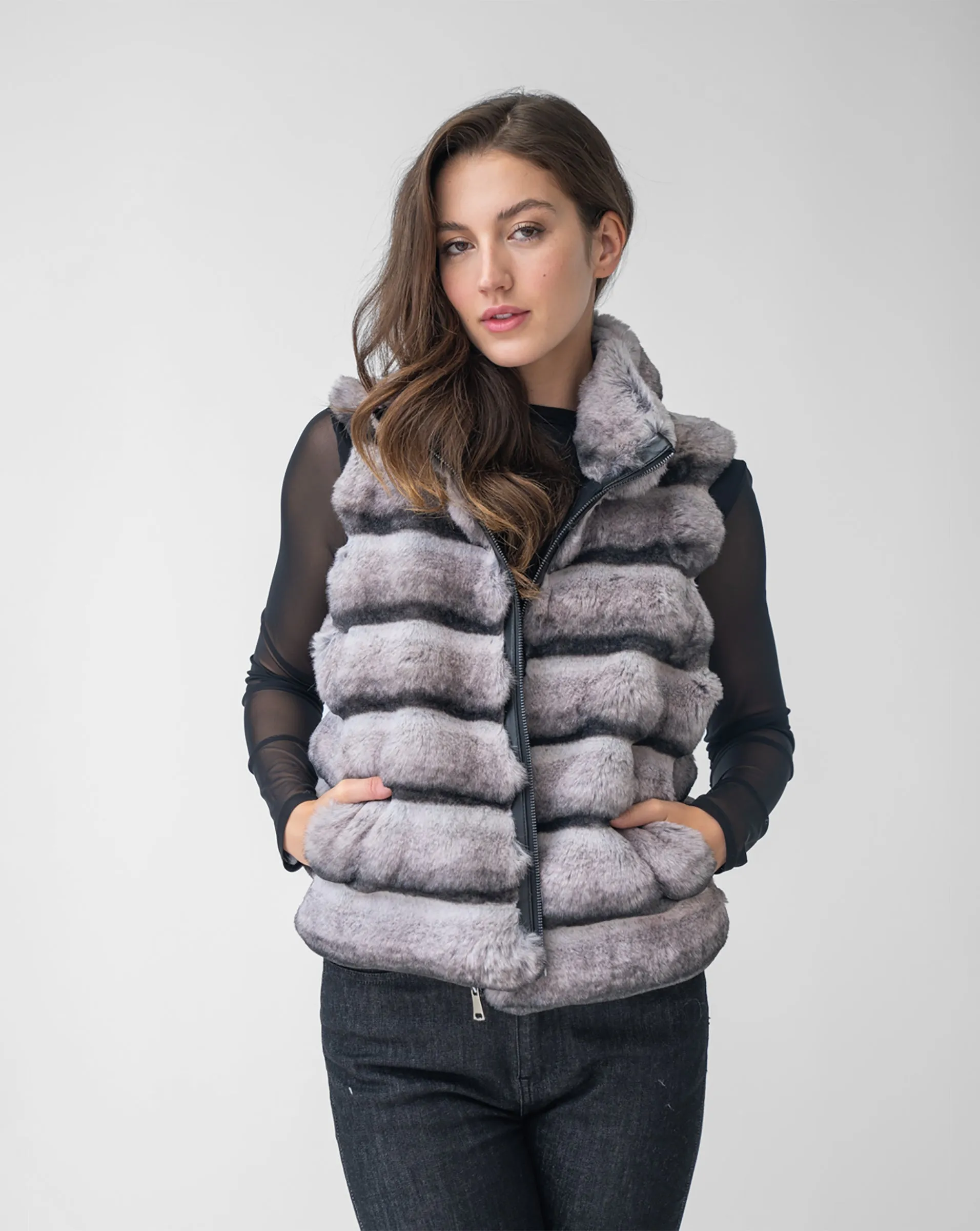 Faux Chinchilla Vest