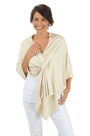 Faux Suede Shawl - Ivory