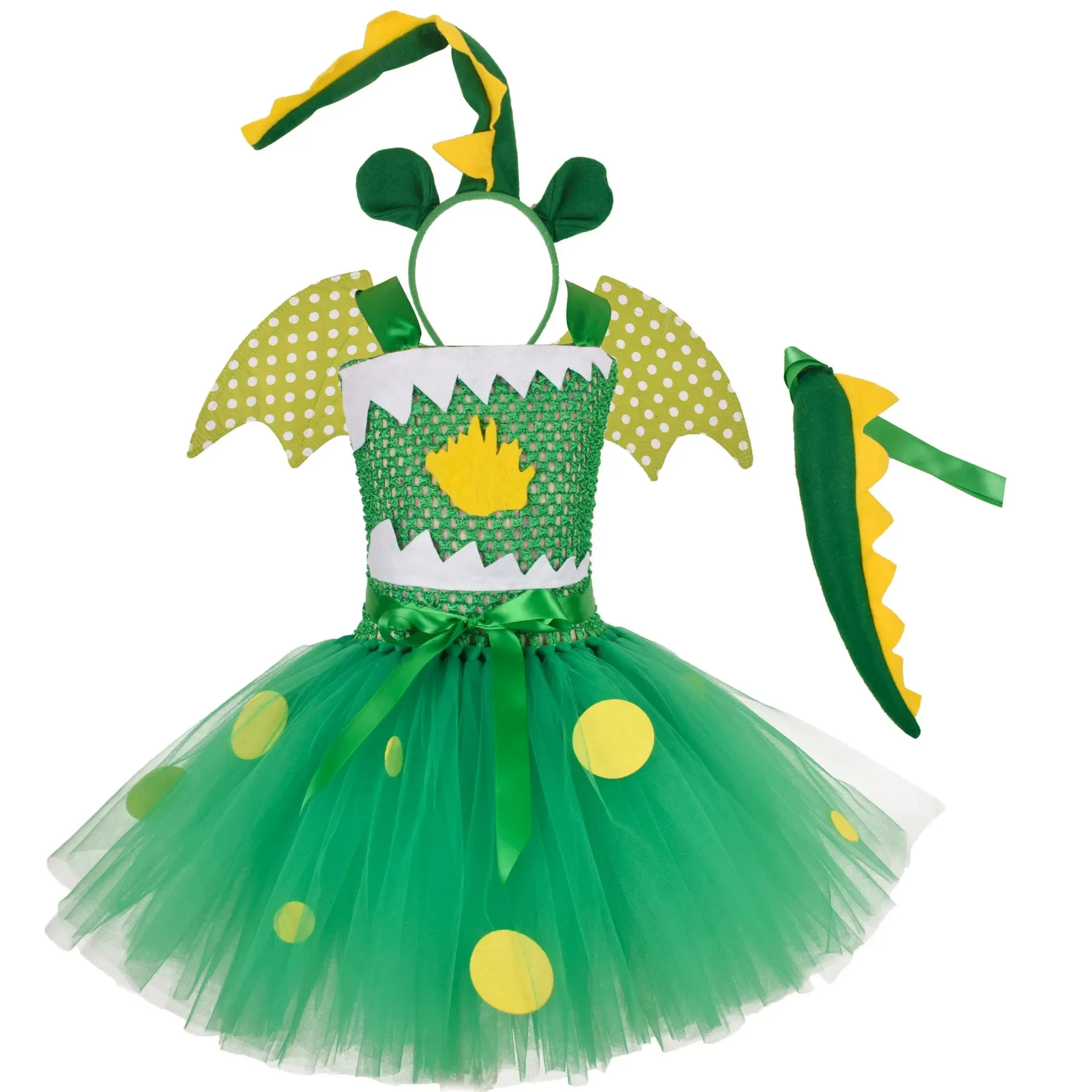 Girls Dragon Dinosaur Cosplay Tutu Dresses