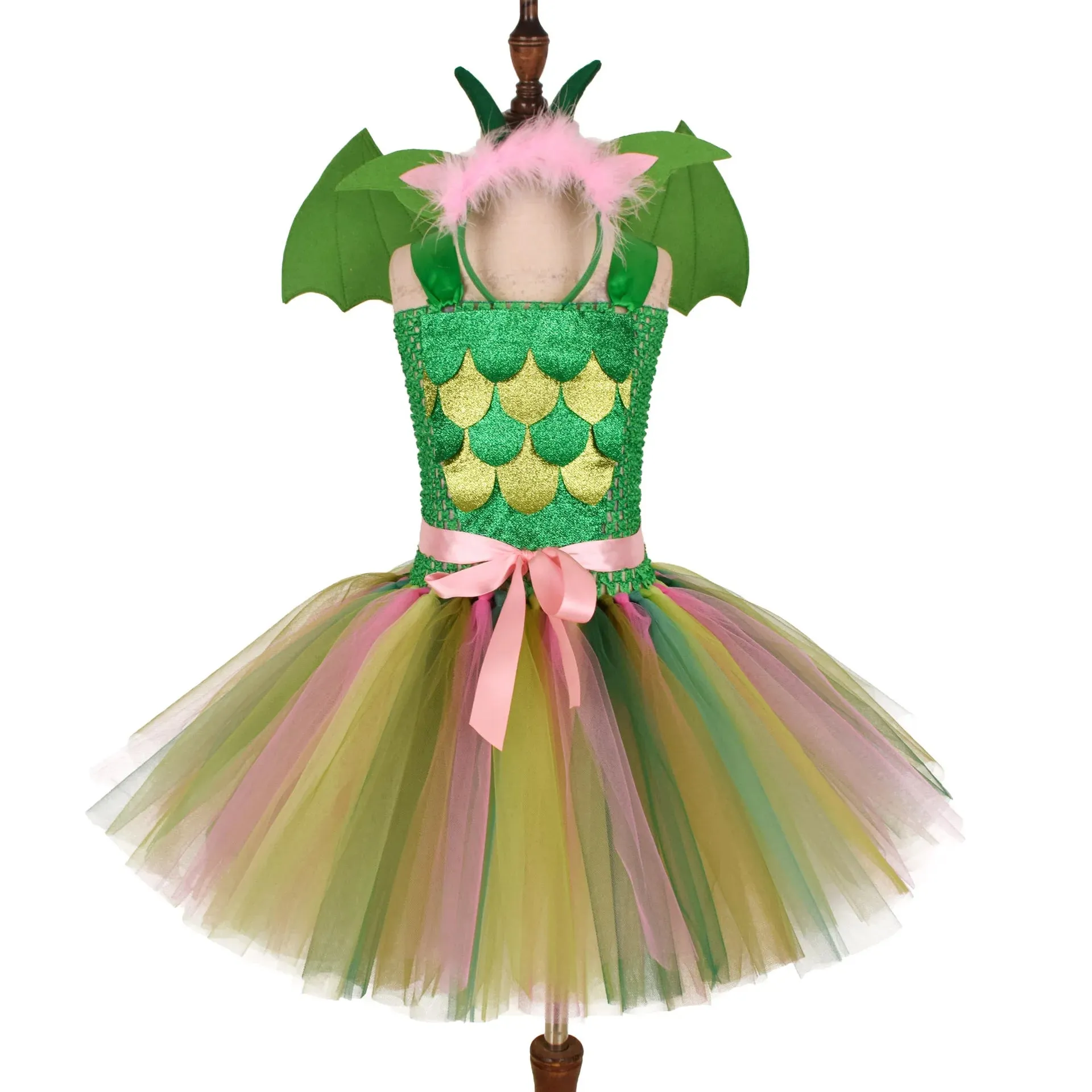 Girls Dragon Dinosaur Cosplay Tutu Dresses