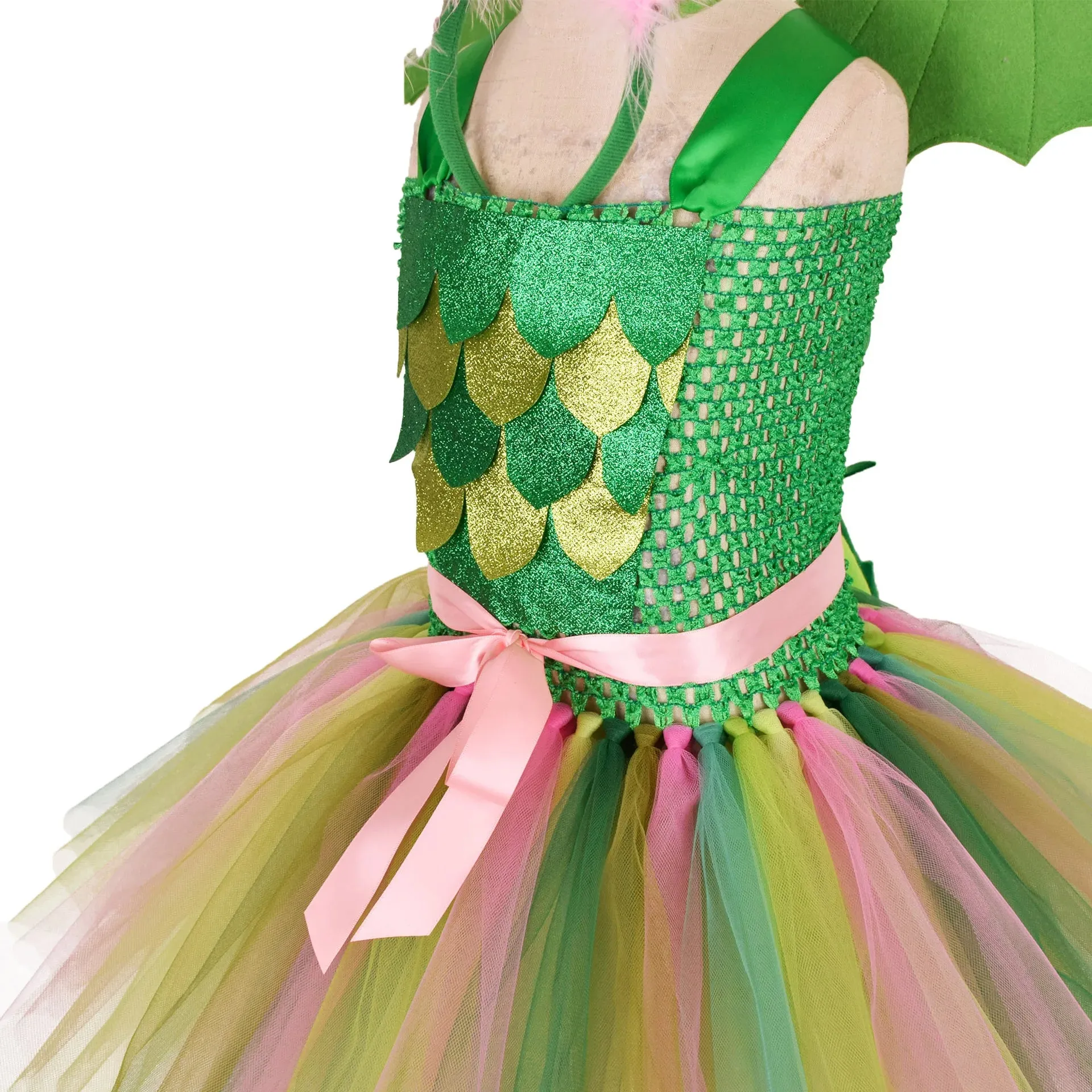 Girls Dragon Dinosaur Cosplay Tutu Dresses