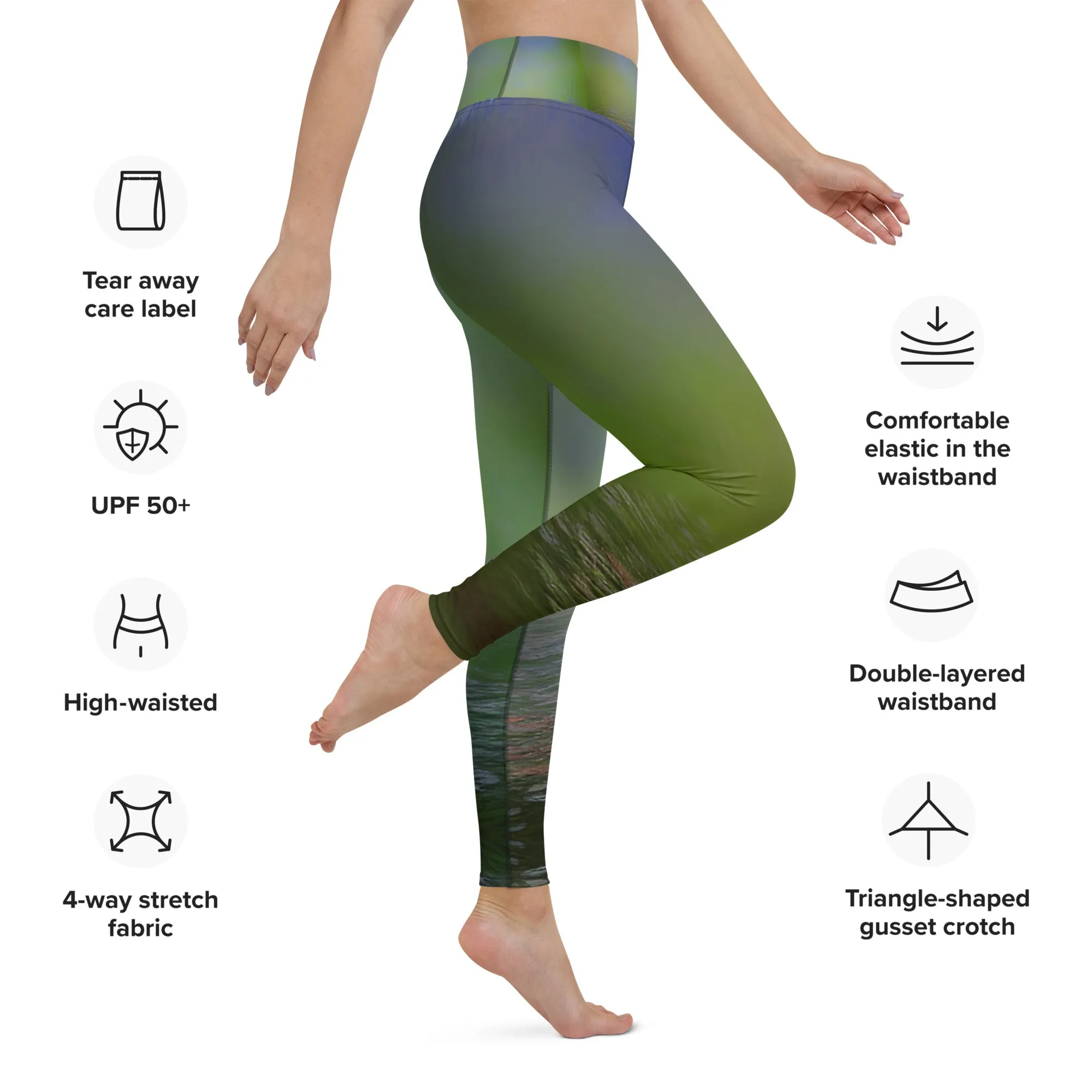 Green Abstract Yoga Leggings: Style Meets Comfort