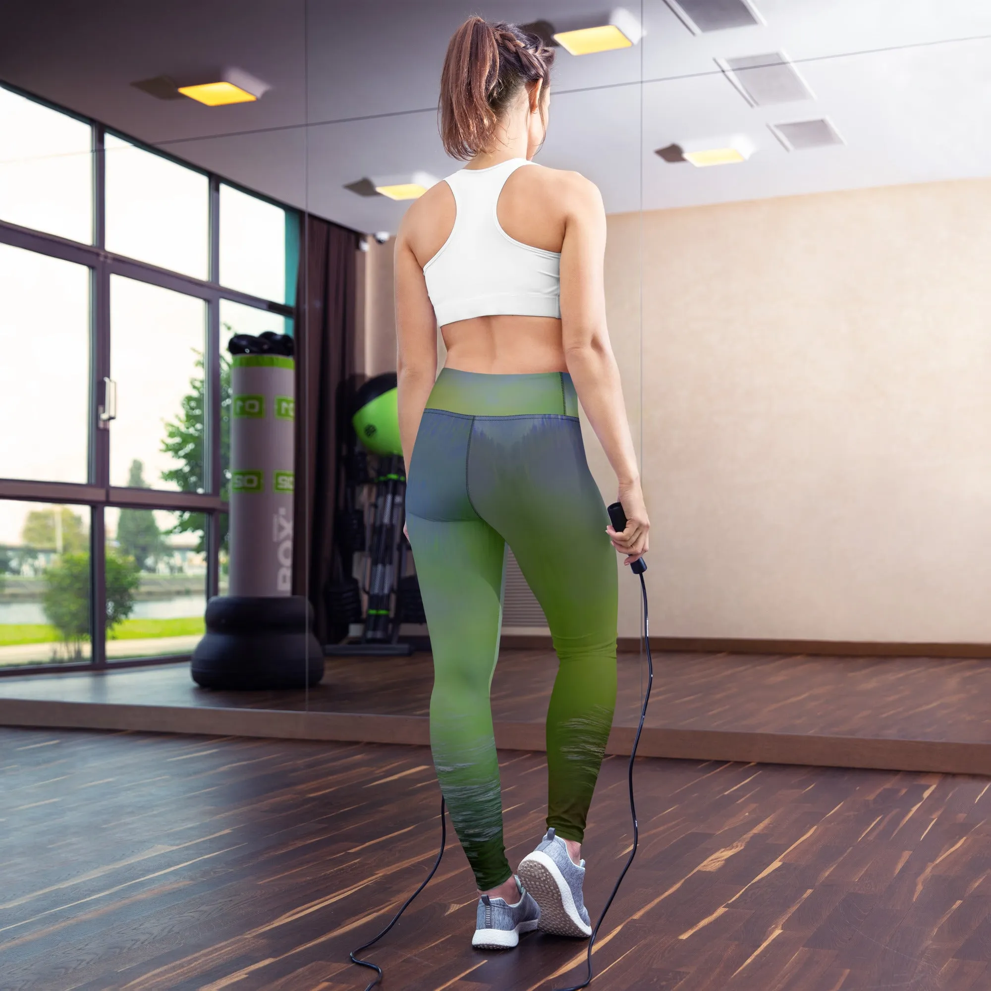 Green Abstract Yoga Leggings: Style Meets Comfort