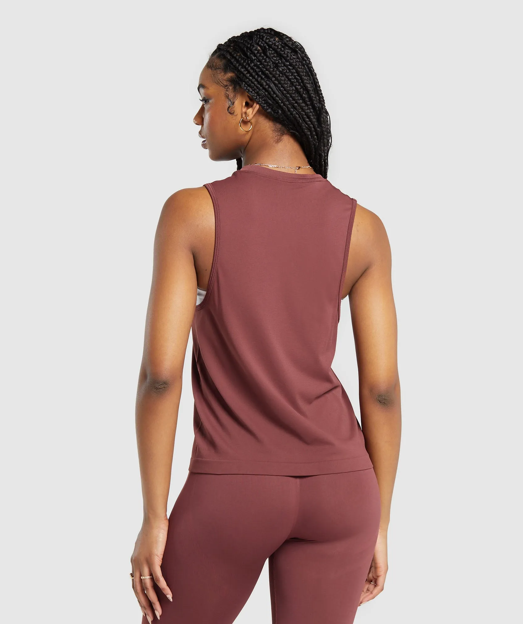 Gymshark Everyday Seamless Tank - Burgundy Brown