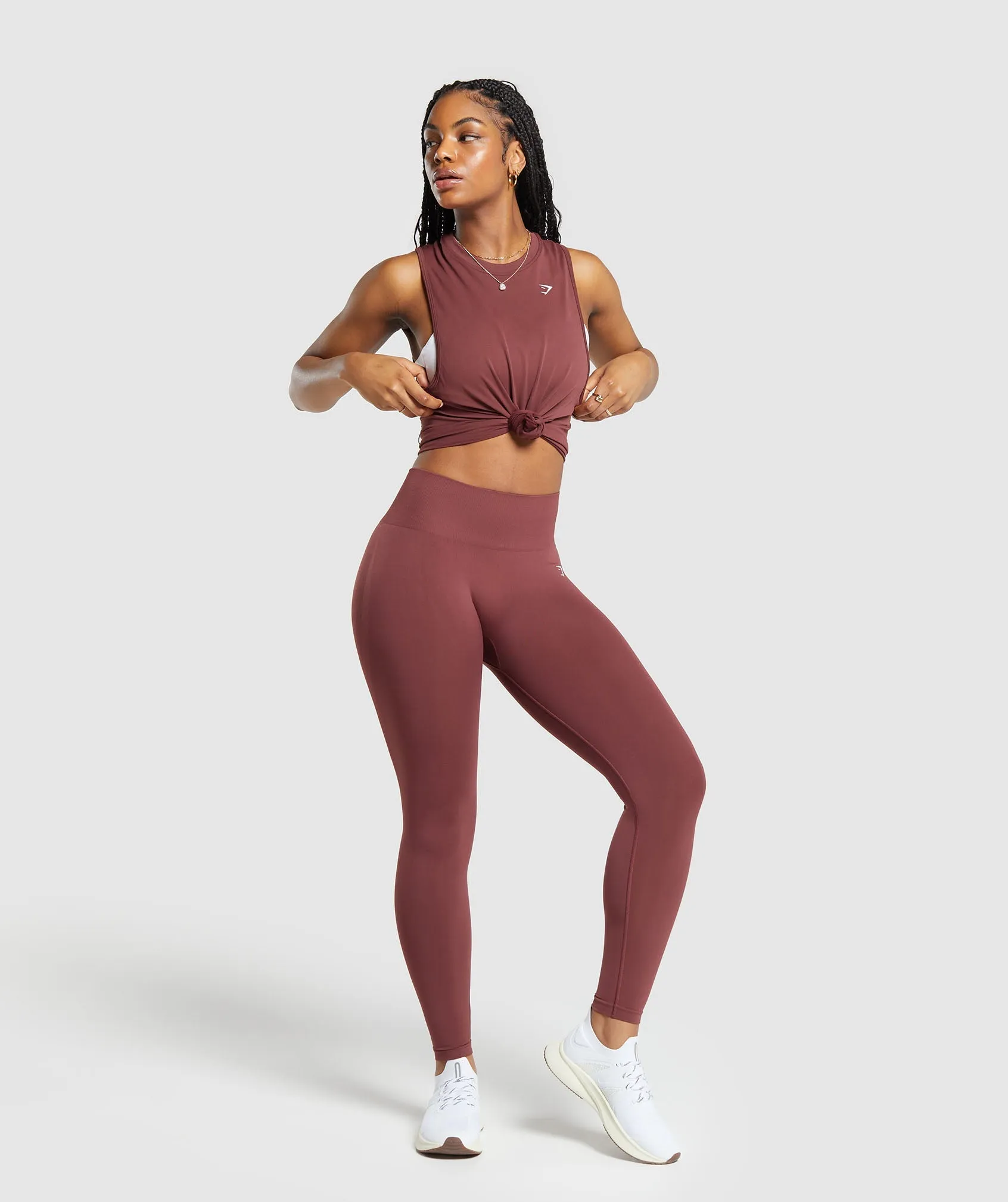 Gymshark Everyday Seamless Tank - Burgundy Brown