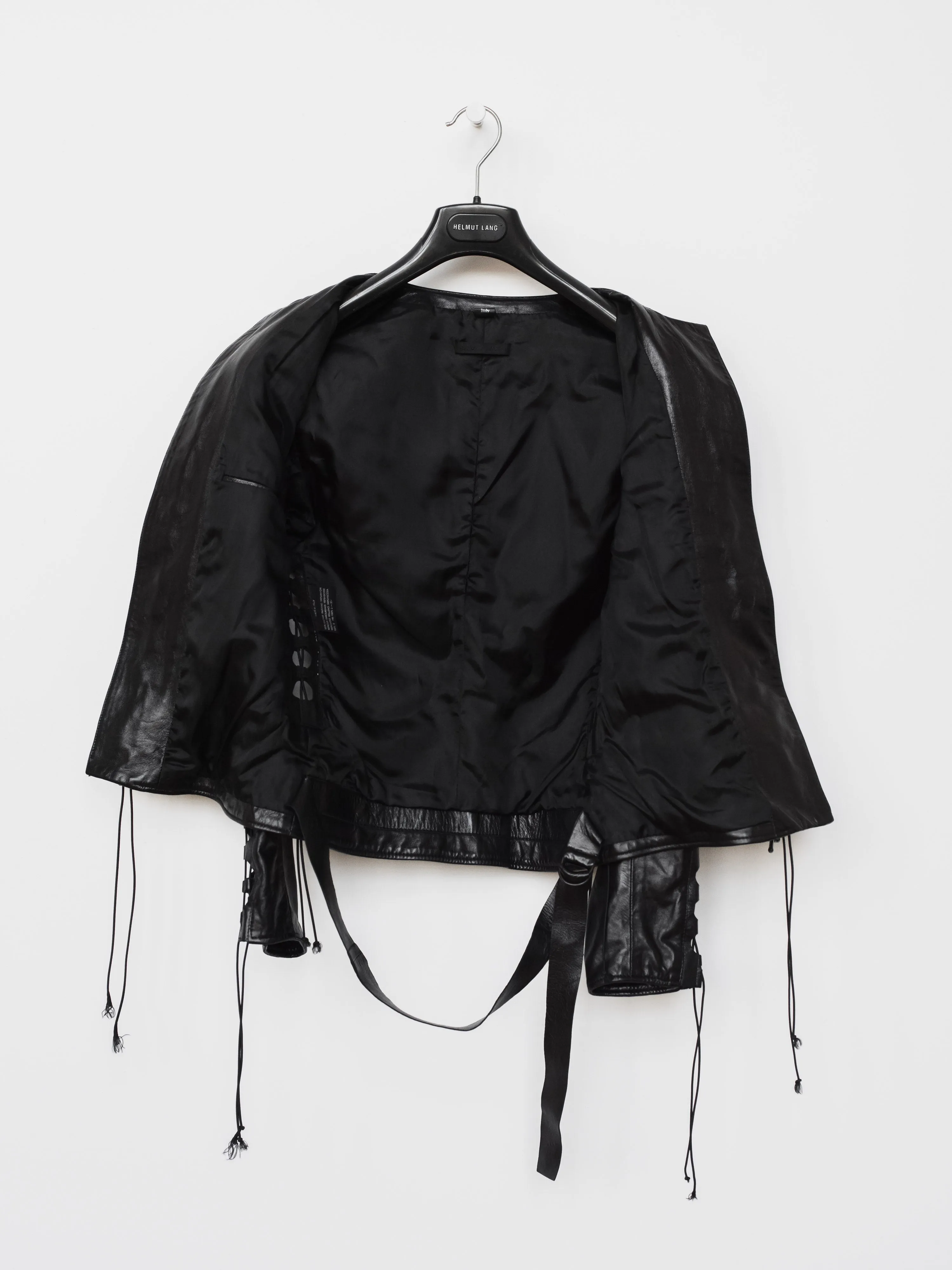 Helmut Lang SS01 Lace Up Corset Leather Jacket