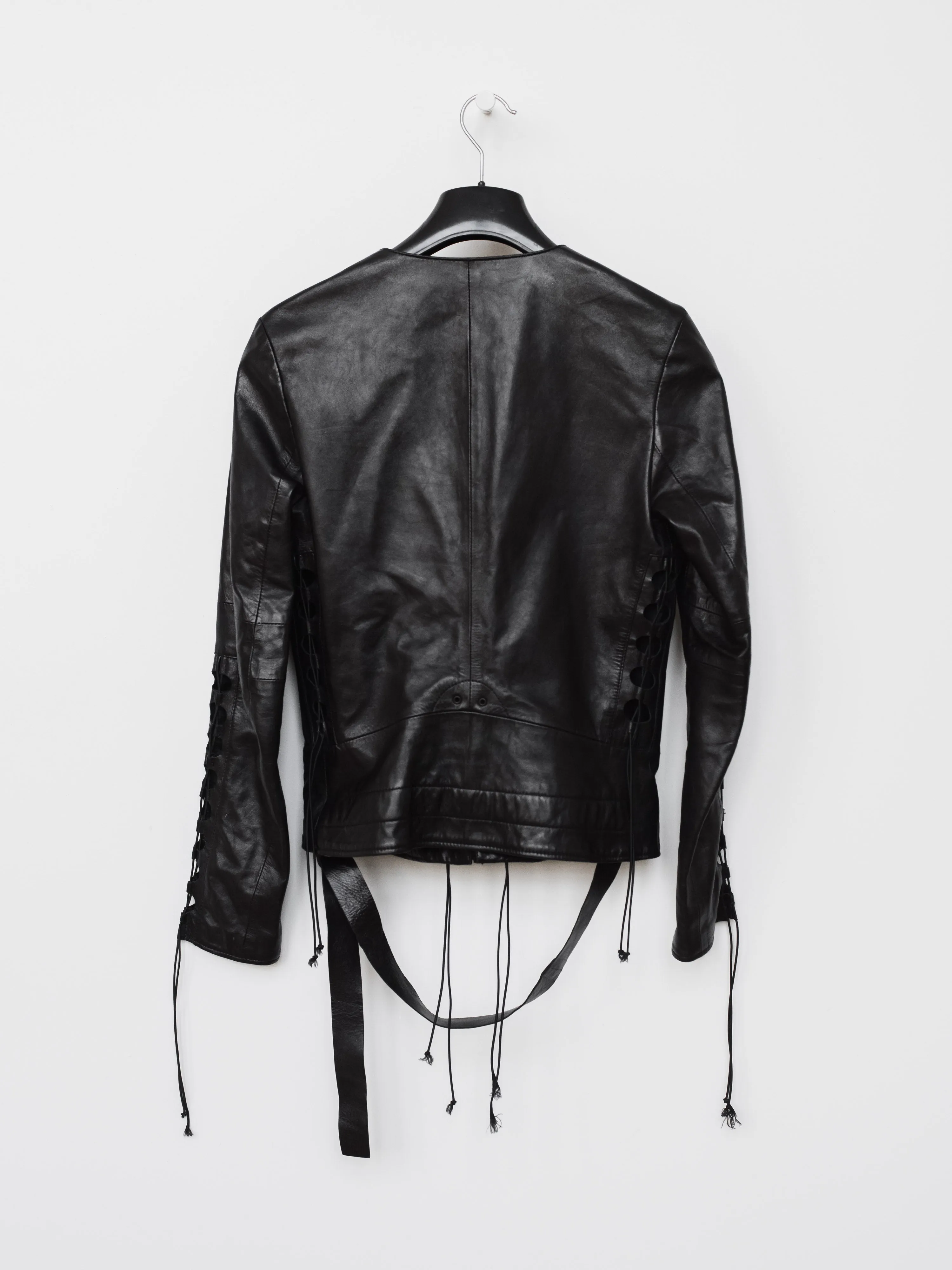 Helmut Lang SS01 Lace Up Corset Leather Jacket