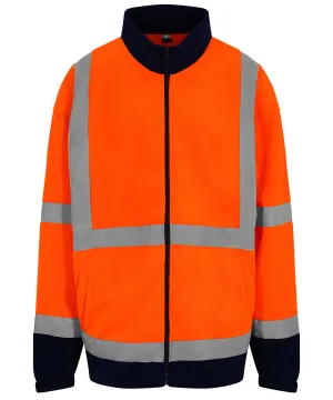 High visibility full-zip fleece | HV Orange/Navy