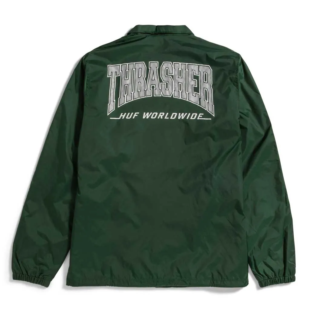 Huf x Thrasher Split Coaches Jacket - Forest Green